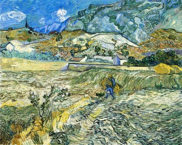 Campo cerrado con paisaje campesino de Vincent van Gogh Pinturas al óleo